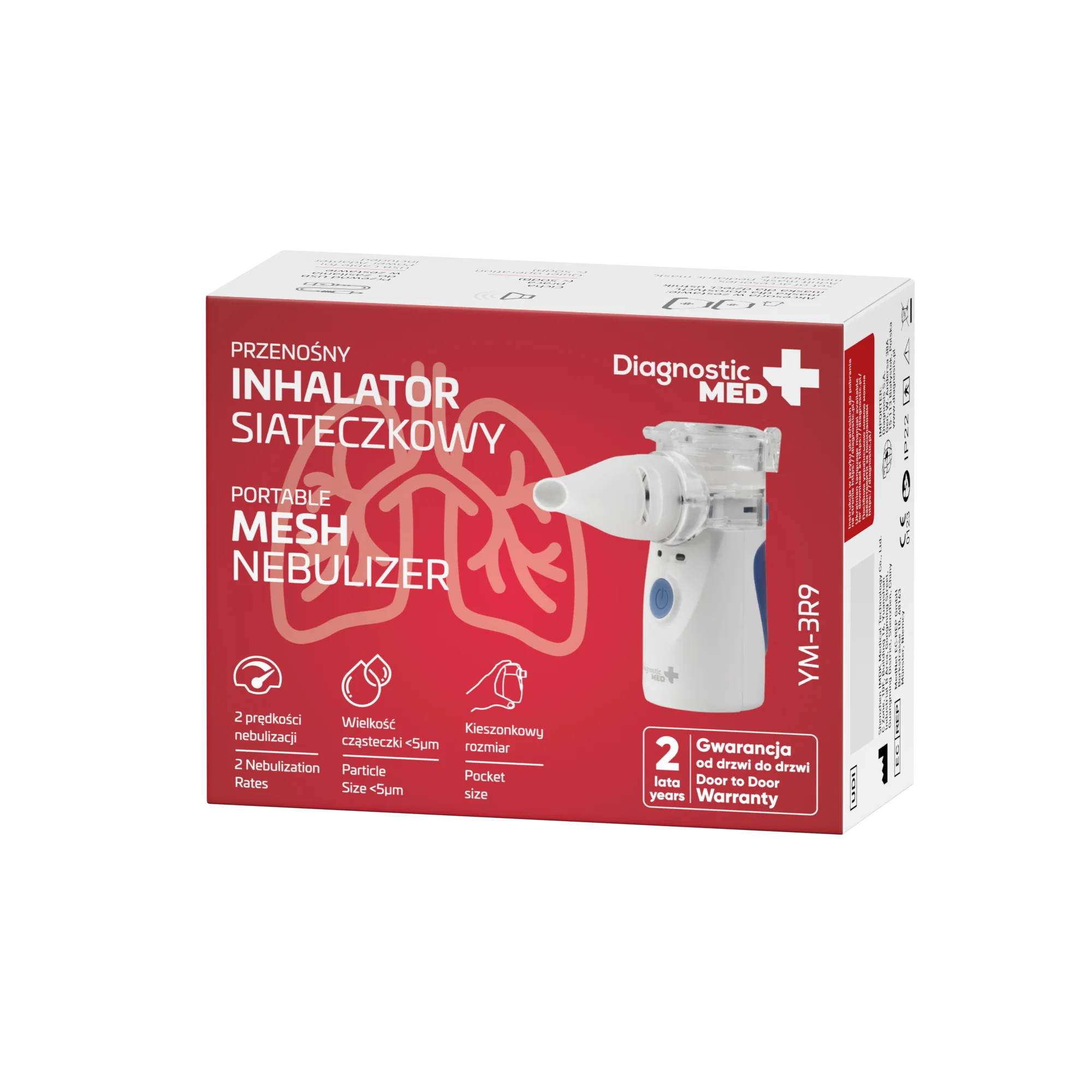 Diagnostic MED YM-3R9 przenośny inhalator siateczkowy, 1 sztuka