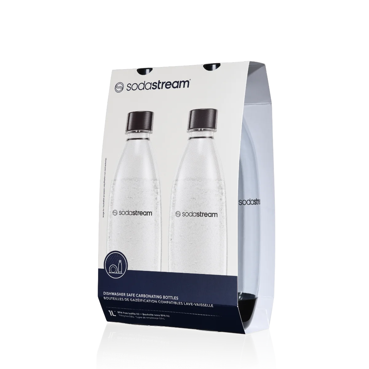 SodaStream butelki na wodę 1 l Fuse Czarne, 2 szt.