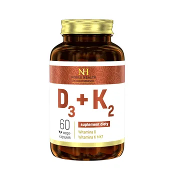 Noble Health  D3 + K2, suplement diety, 60 kapsułek 