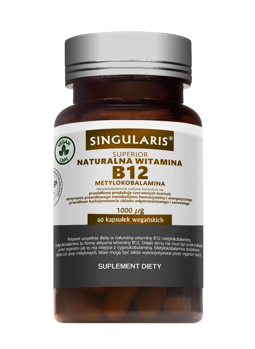 Singularis Superior Naturalna Witamina B12 Metylokobalamina, suplement diety, 60 kapsułek