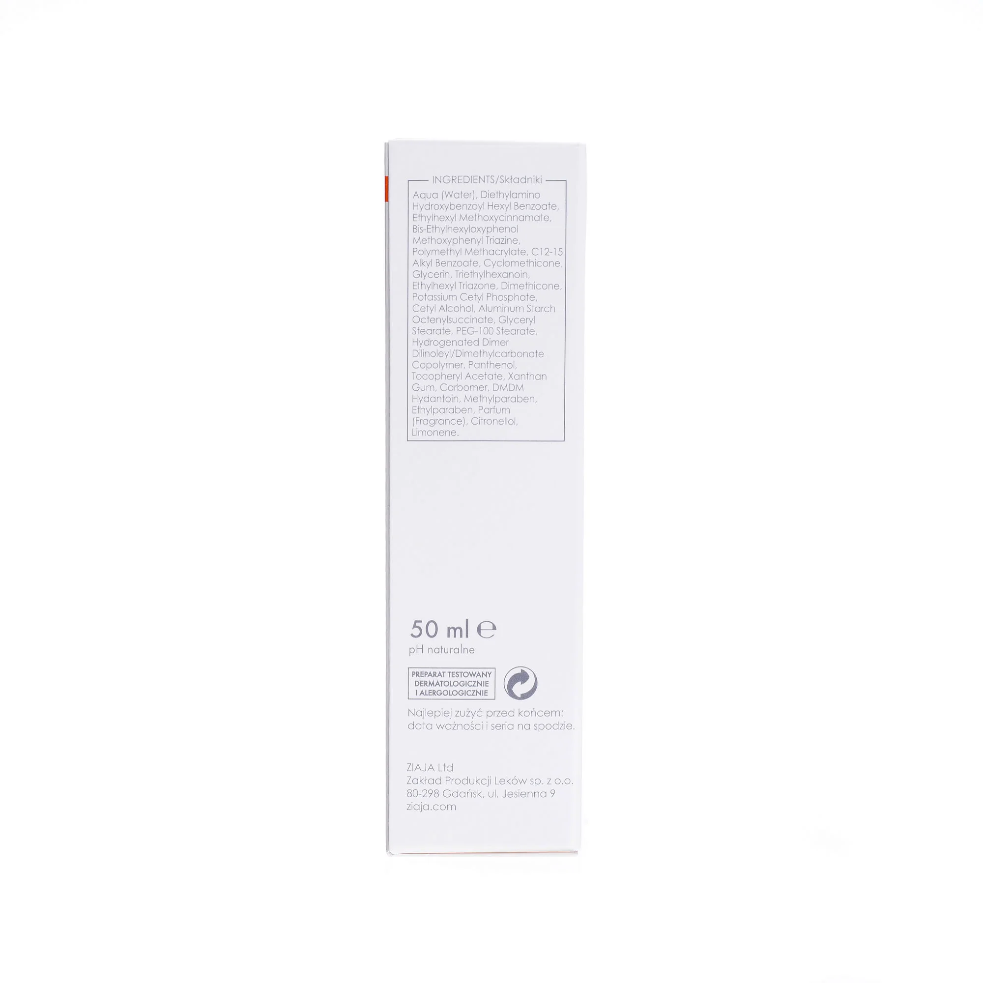 Ziaja Med Kuracja Ochronna matujący krem do cery tłustej i mieszanej SPF 50+, 50 ml