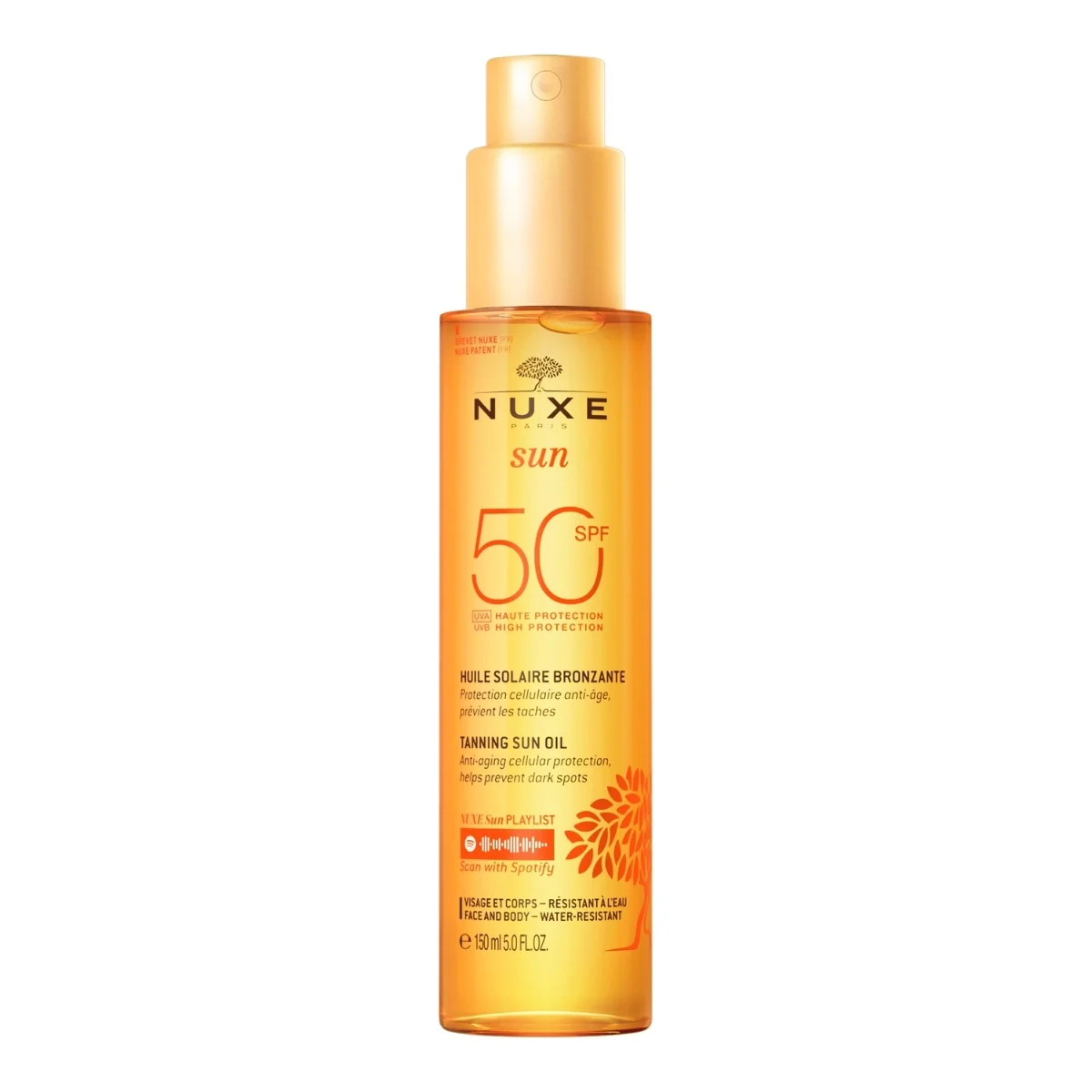 Nuxe Sun olejek do opalania twarzy i ciała SPF 50, 150 ml