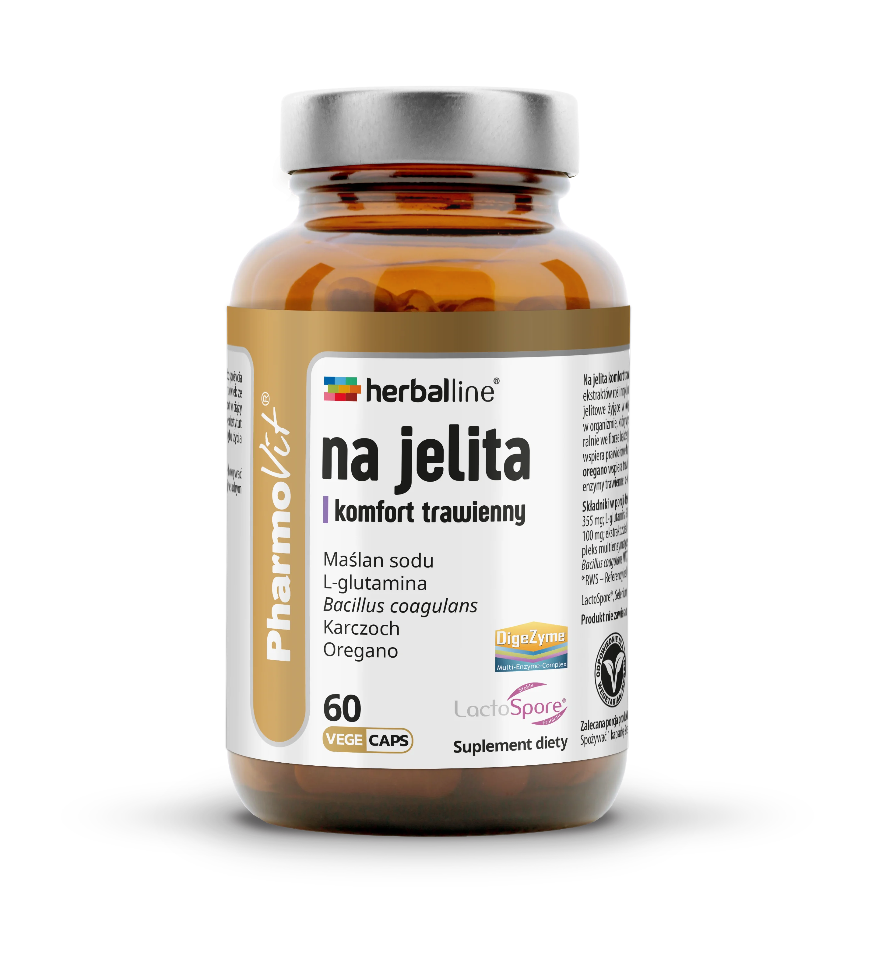 PharmoVit® Herballine Na jelita komfort trawienny 60 kapsułek