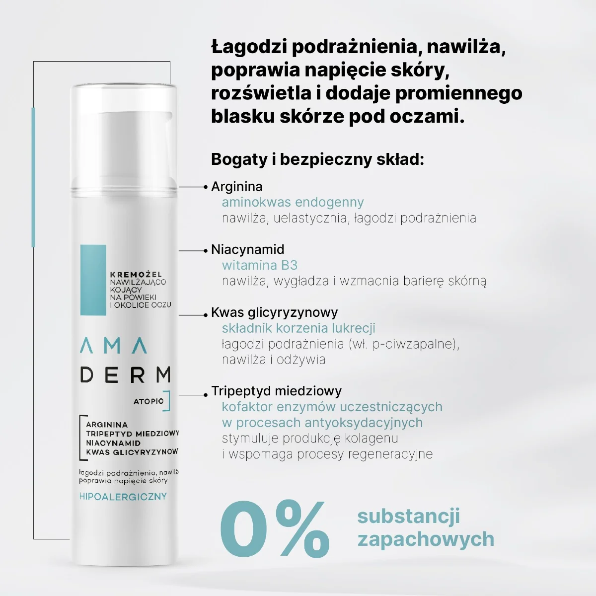 Amaderm Atopic kremożel nawilżająco-kojący na powieki i okolice oczu, 15 ml