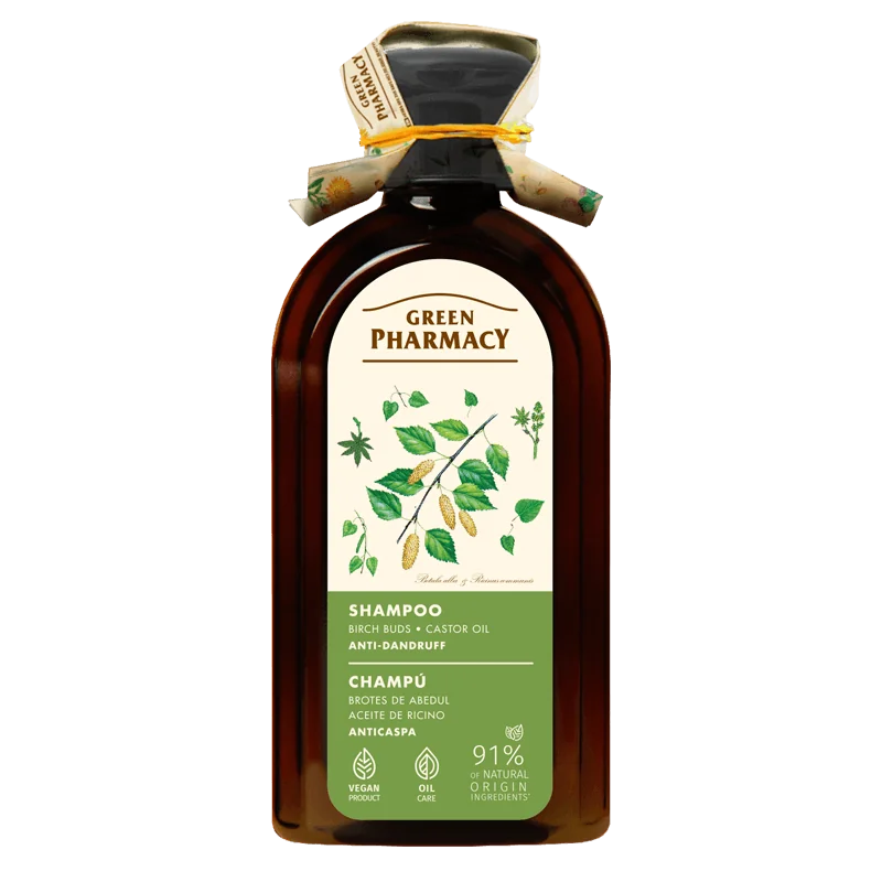 Green Pharmacy szampon przeciwłupieżowy pąki brzozy i olej rycynowy, 350 ml