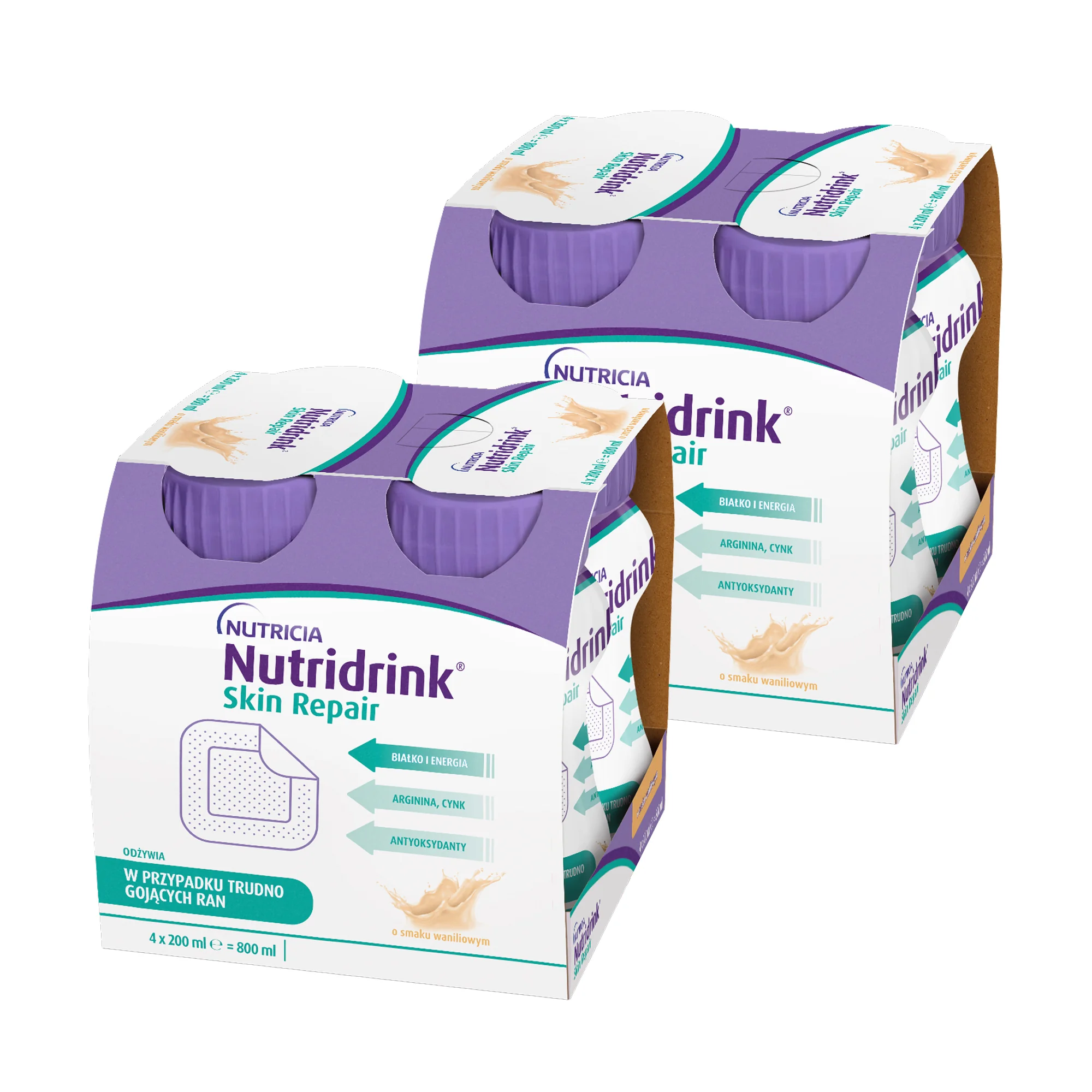 Nutridrink Skin Repair preparat odżwyczy o smaku waniliowym, 2 x  4 x 200 ml