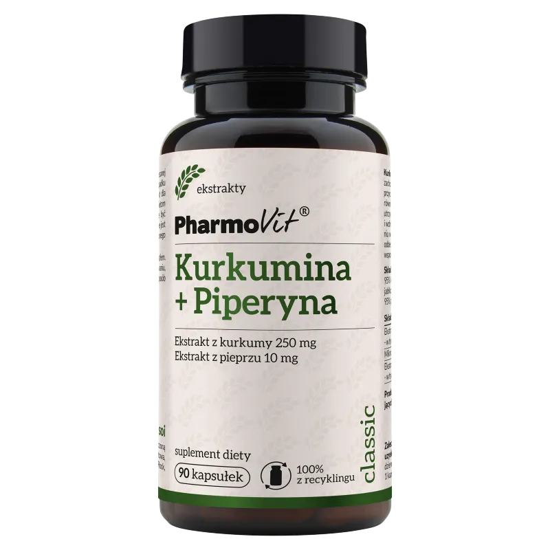 Kurkumina + Piperyna Pharmovit, suplement diety, 90 kapsułek