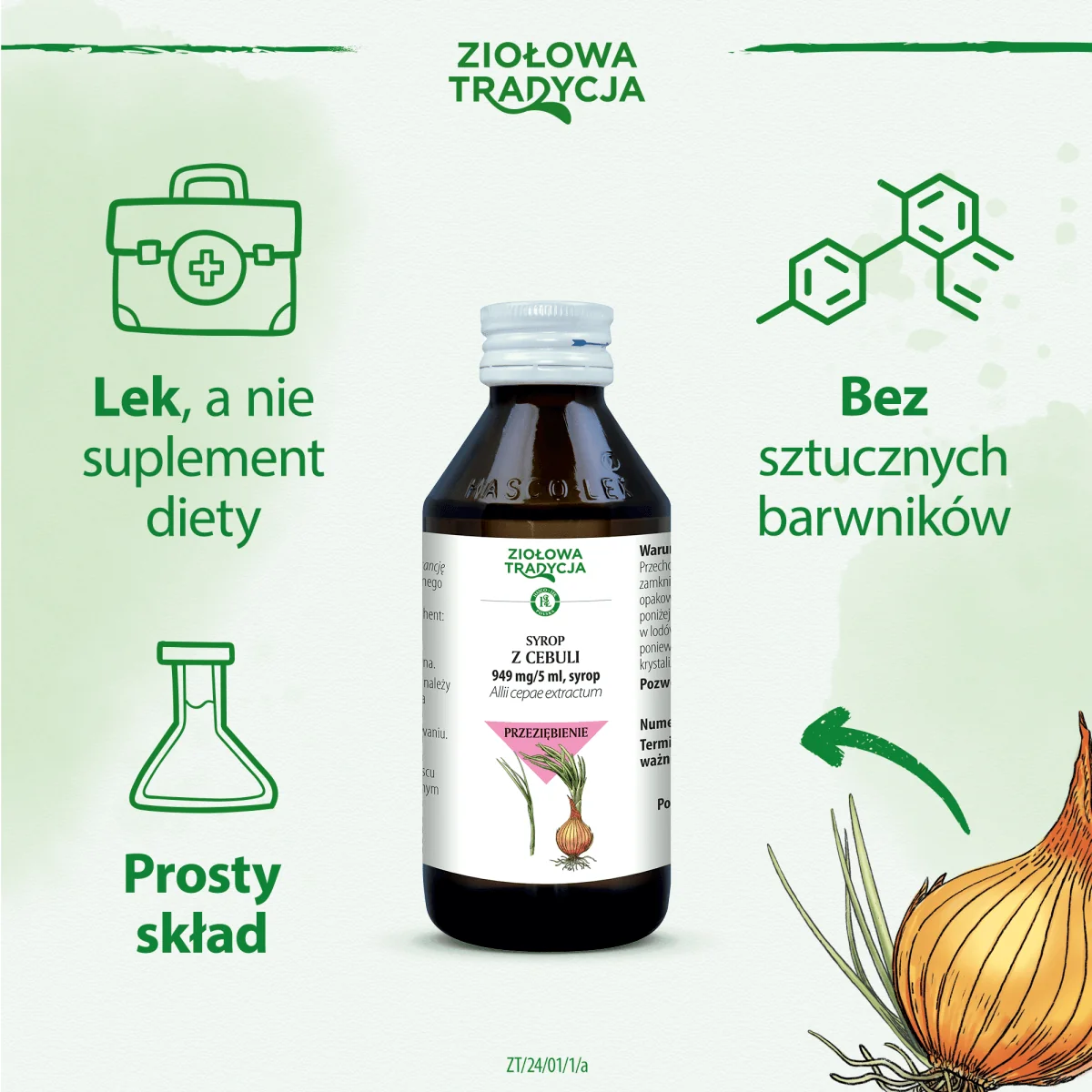 Ziołowa Tradycja Syrop z cebuli, 949 mg/5 ml, syrop, 125 g