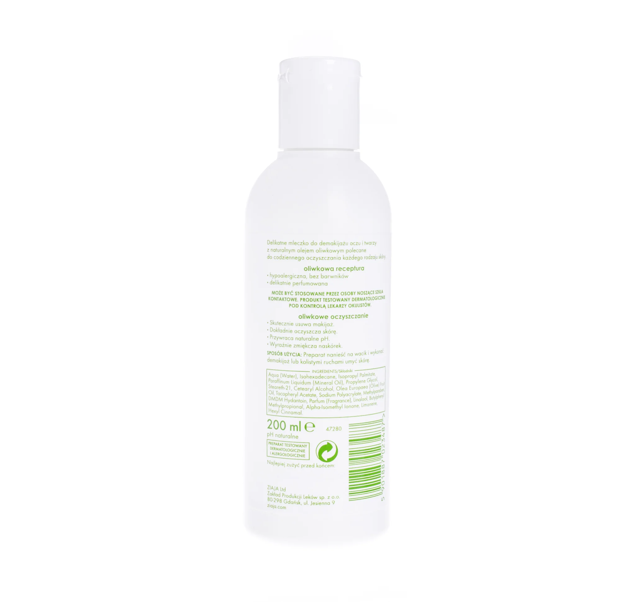 Ziaja Oliwkowa mleczko do demakijażu, 200 ml
