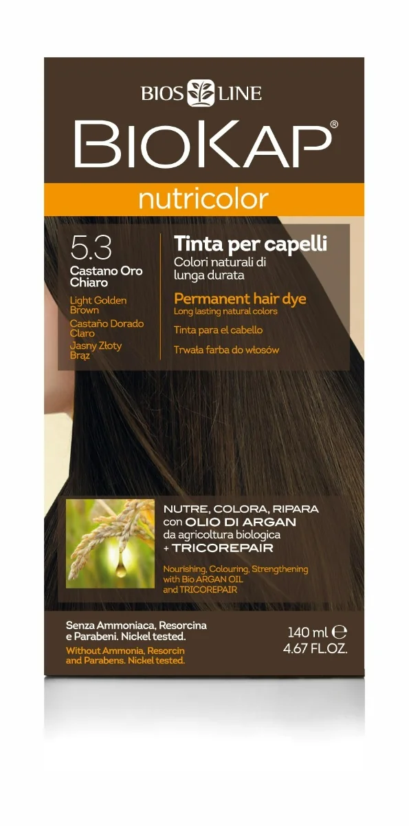 Biokap Nutricolor farba do włosów 5.3 jasny złoty brąz, 1 szt.