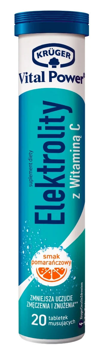 Krüger Elektrolity, smak pomarańczowy, 20 tabletek