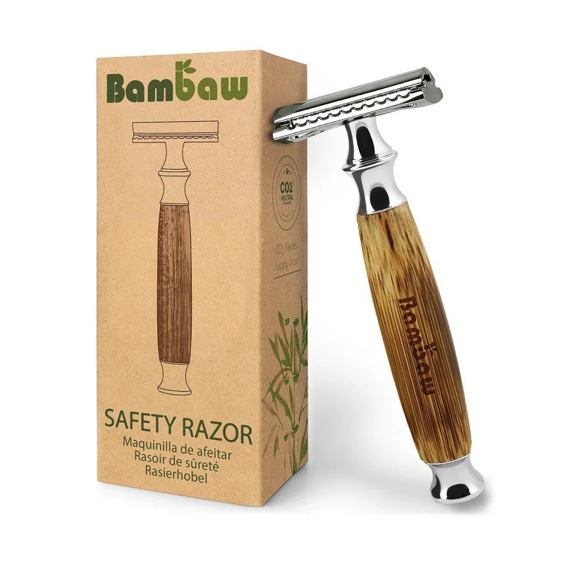 Bambaw wielorazowa maszynka do golenia z bambusowym uchwytem Classic Silver, 1 szt.
