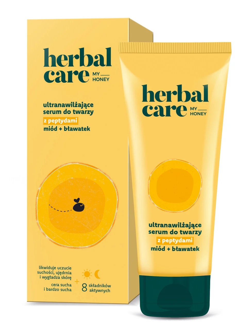 Herbal Care my honey ultranawilżające serum do twarzy z peptydami: miód + bławatek, 50 ml