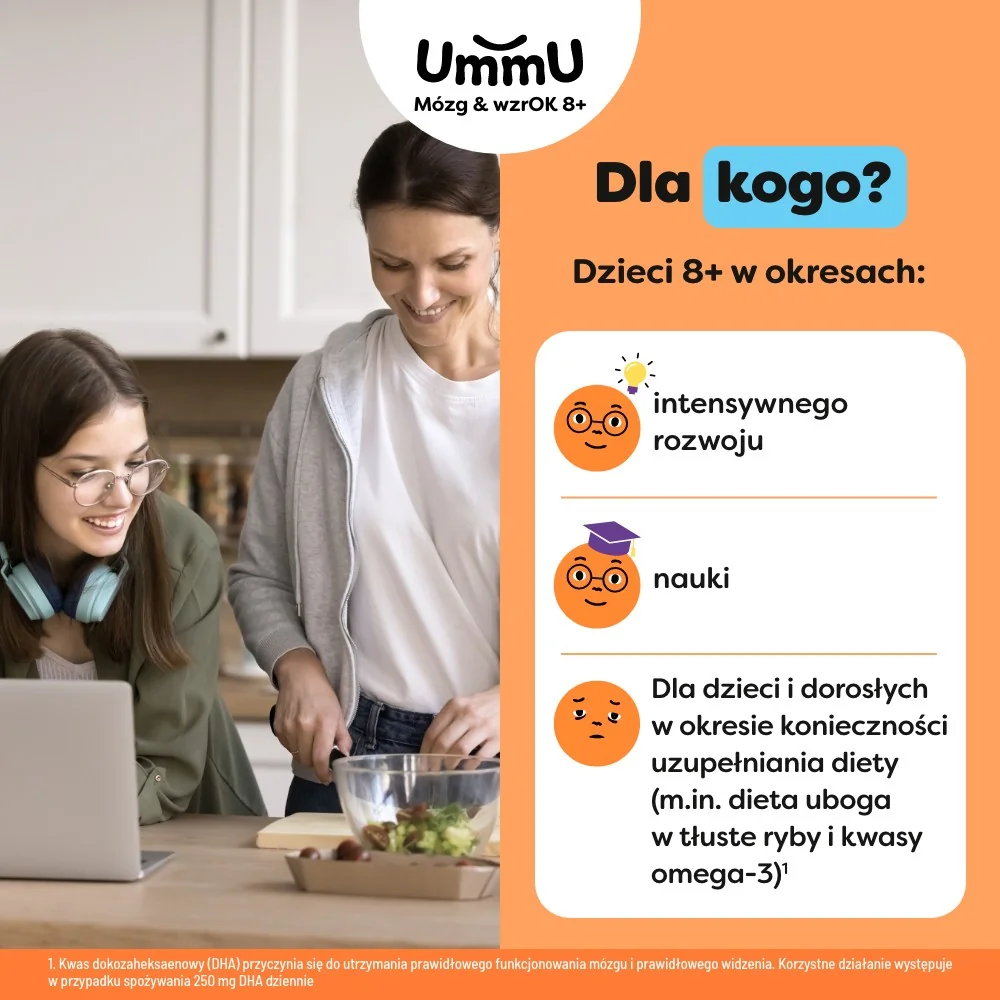 Ummu Mózg & WzrOK 8+ 240 kapsułek miękkich