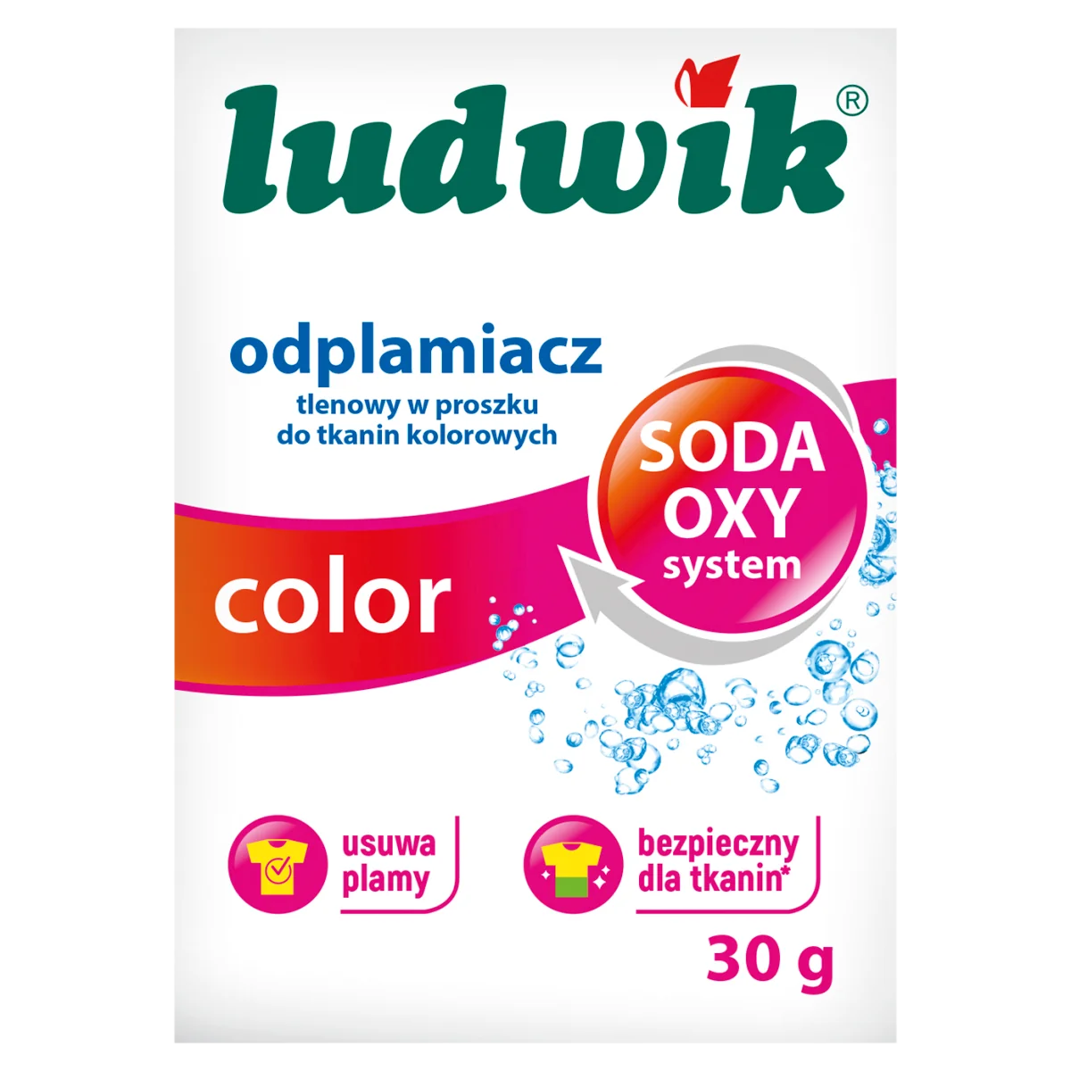 Ludwik odplamiacz tlenowy do tkanin kolorowych, 30 g