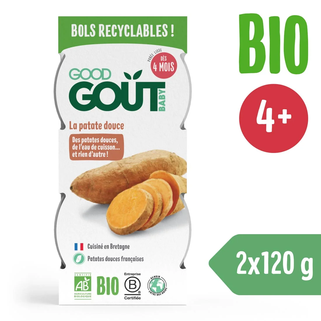 Good Gout BIO puree z batatów, 2 x 120 g