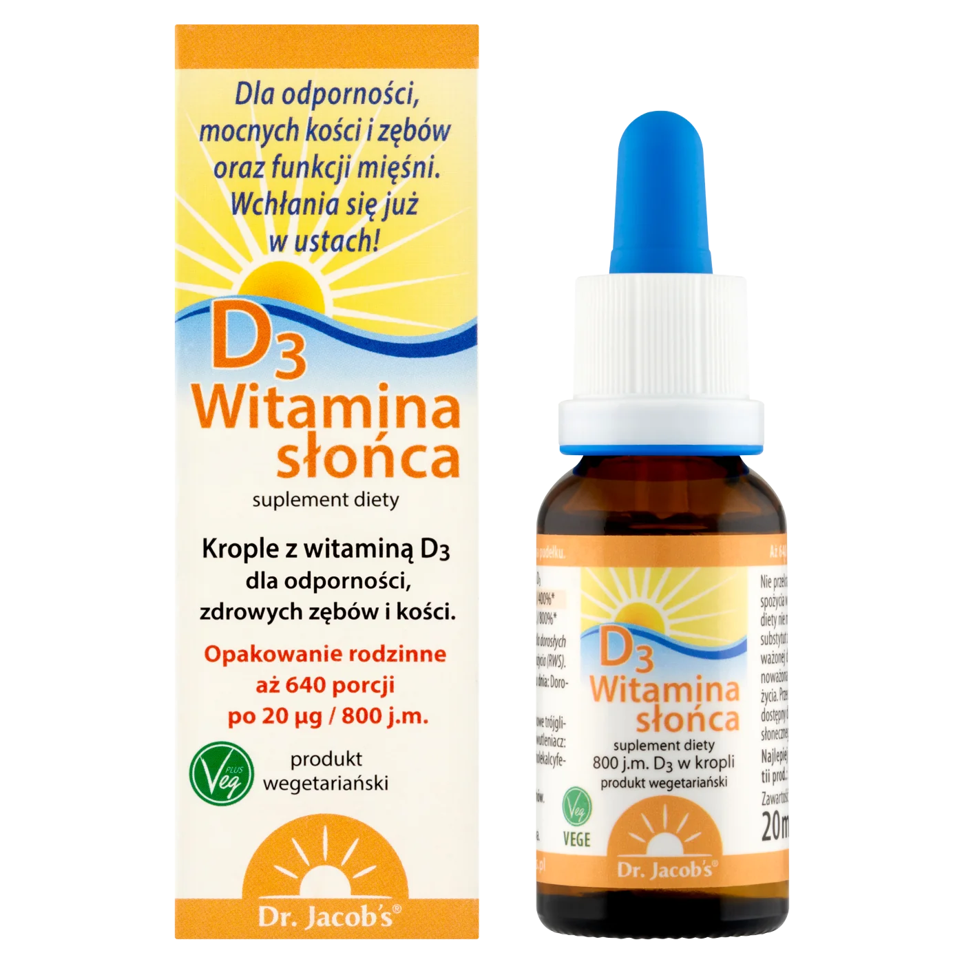 Dr. Jacob's Witamina Słońca D3 krople, 20 ml
