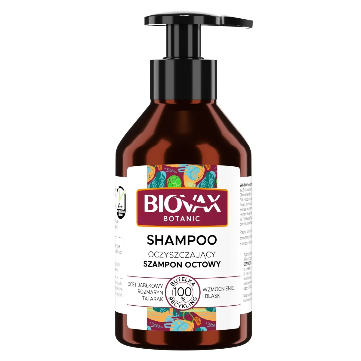 Biovax Botanic oczyszczający szampon octowy, 200 ml