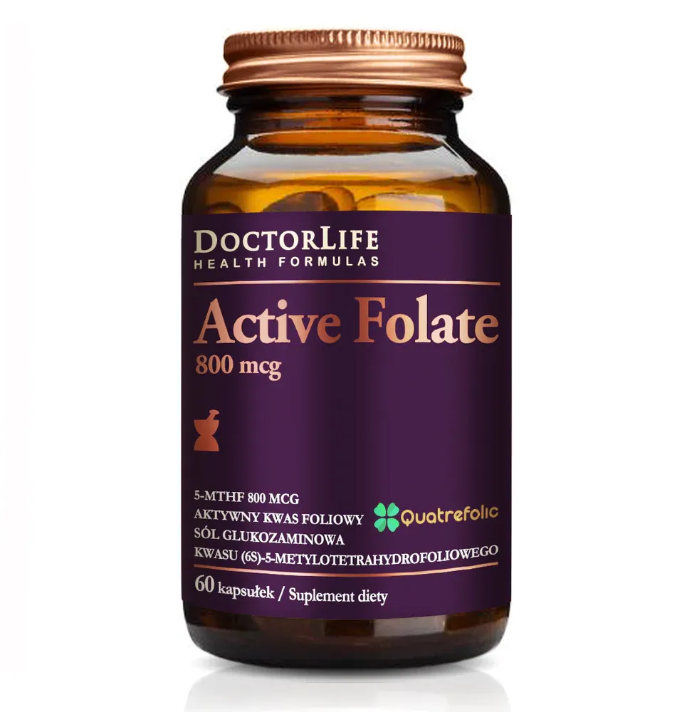 Doctor Life Active Folate, 800 mcg, suplement diety, 60 kapsułek