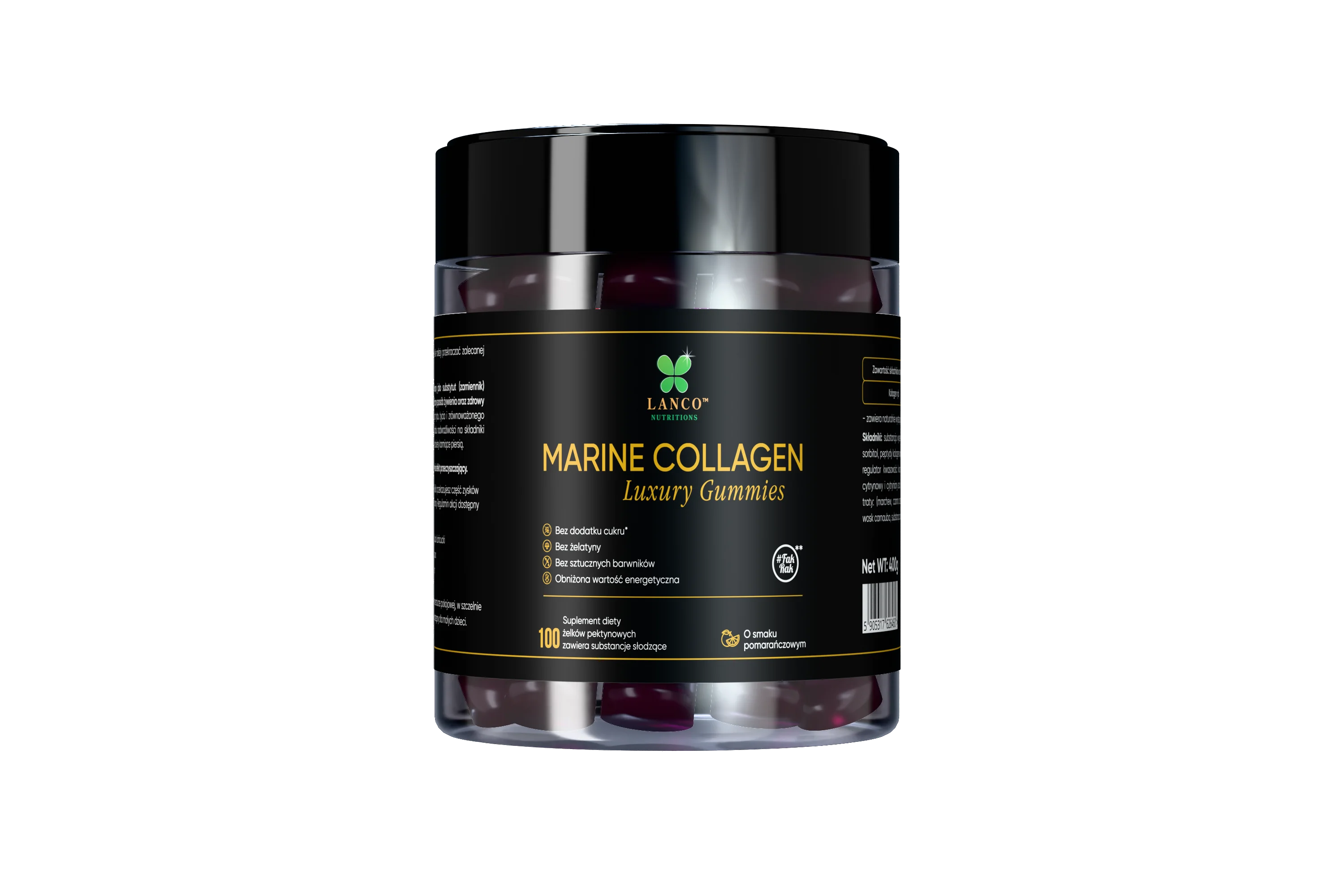 Lanco Marine Collagen o smaku pomarańczowym, 100 żelków