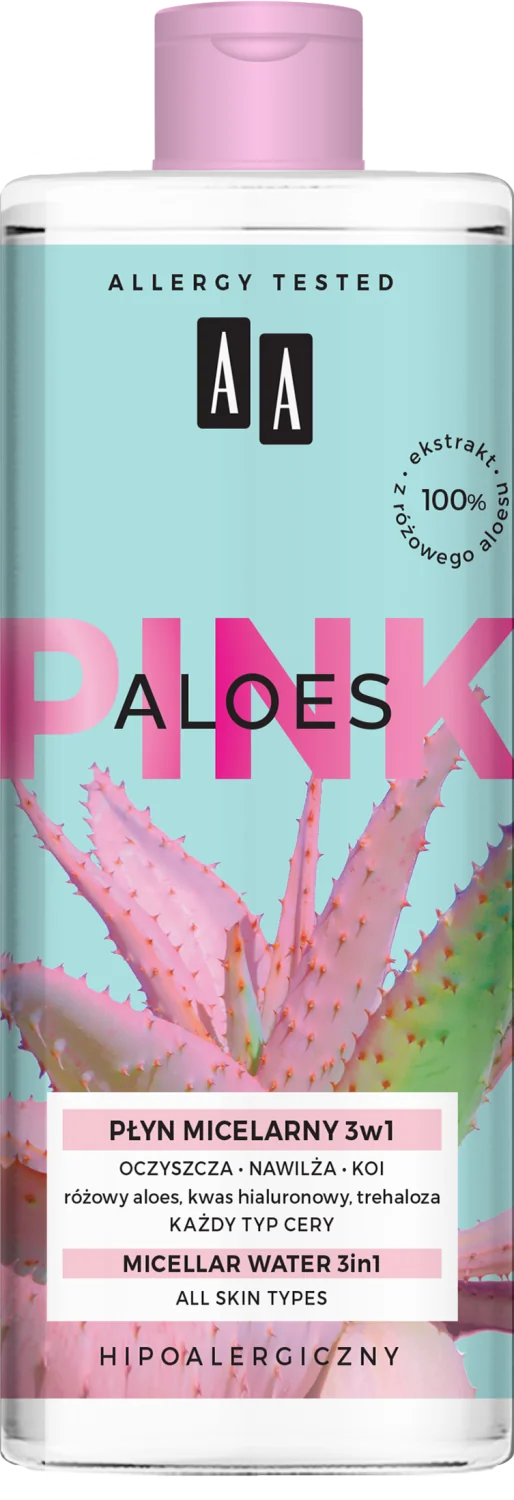 AA ALOES PINK Płyn micelarny 3w1, 400 ml