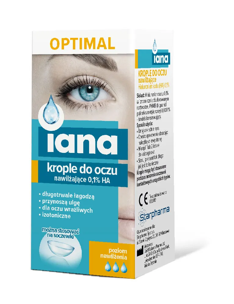 IANA Optimal, krople do oczu nawilżające, 10 ml
