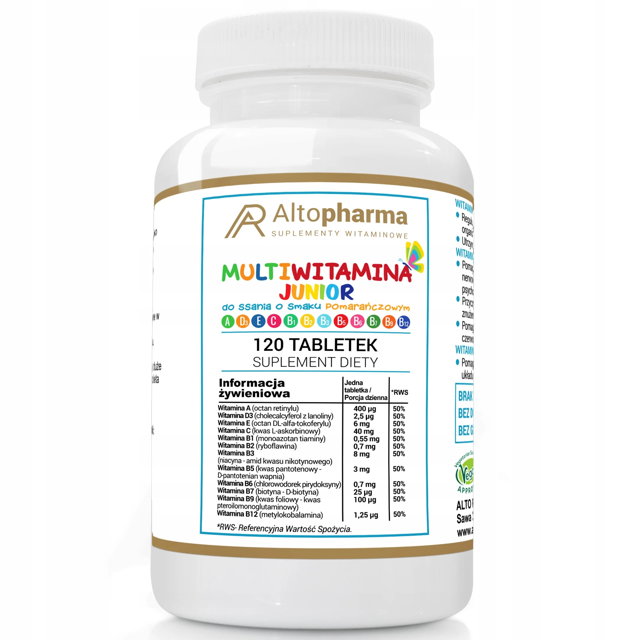 Altopharma Multiwitamina Junior 120 tabletek do ssania