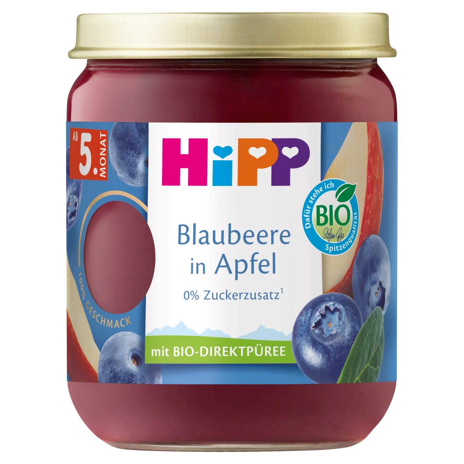 HiPP BIO jabłka z jagodami dla niemowląt od 5. m-ca, 160 g