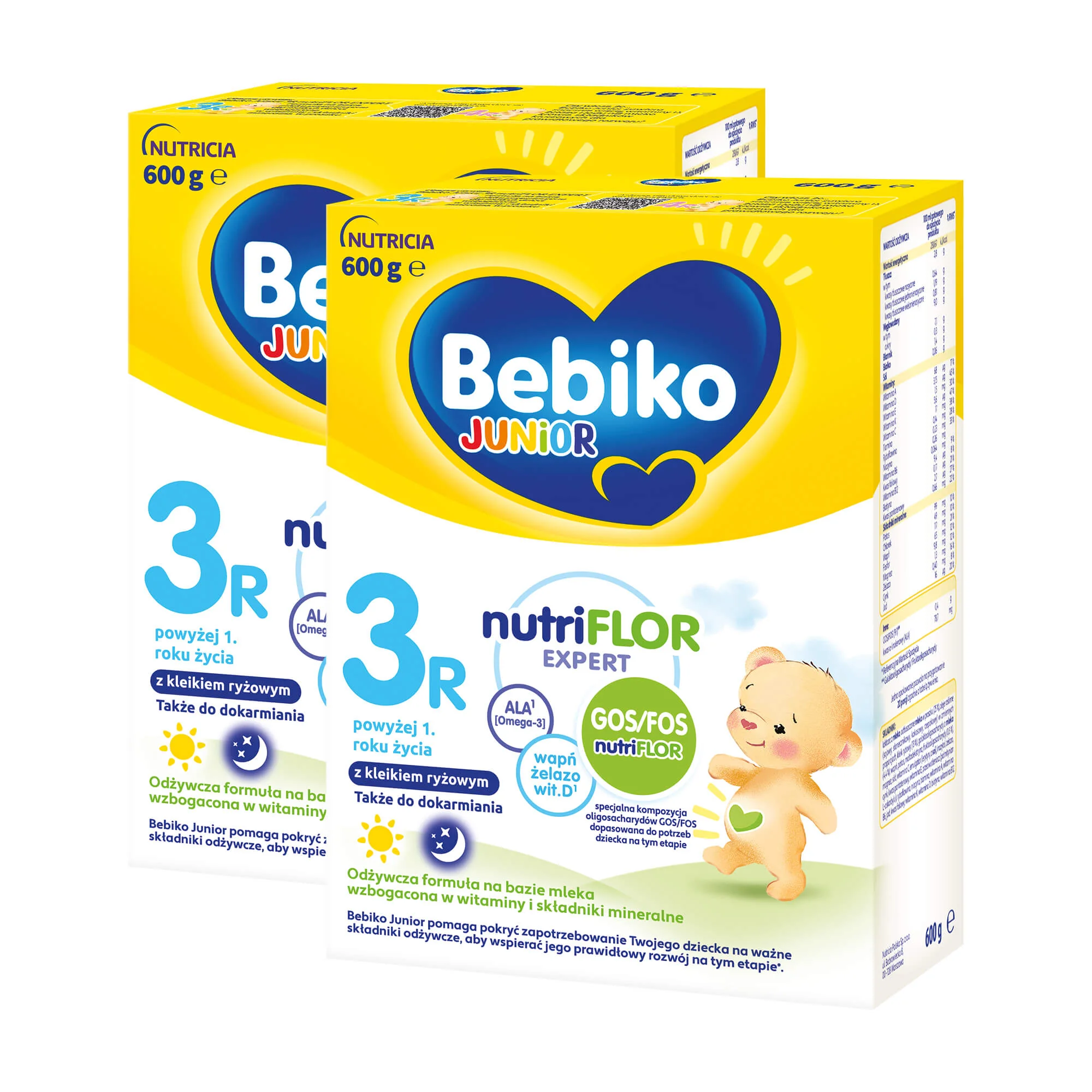 Bebiko Junior 3R Odżywcza formuła na bazie mleka dla dzieci powyżej 1. roku życia,  2 x 600 g