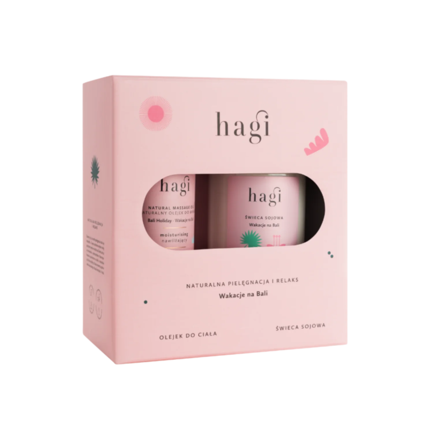 Hagi Wakacje na Bali zestaw olejek i świeca, 100 ml + 215 ml