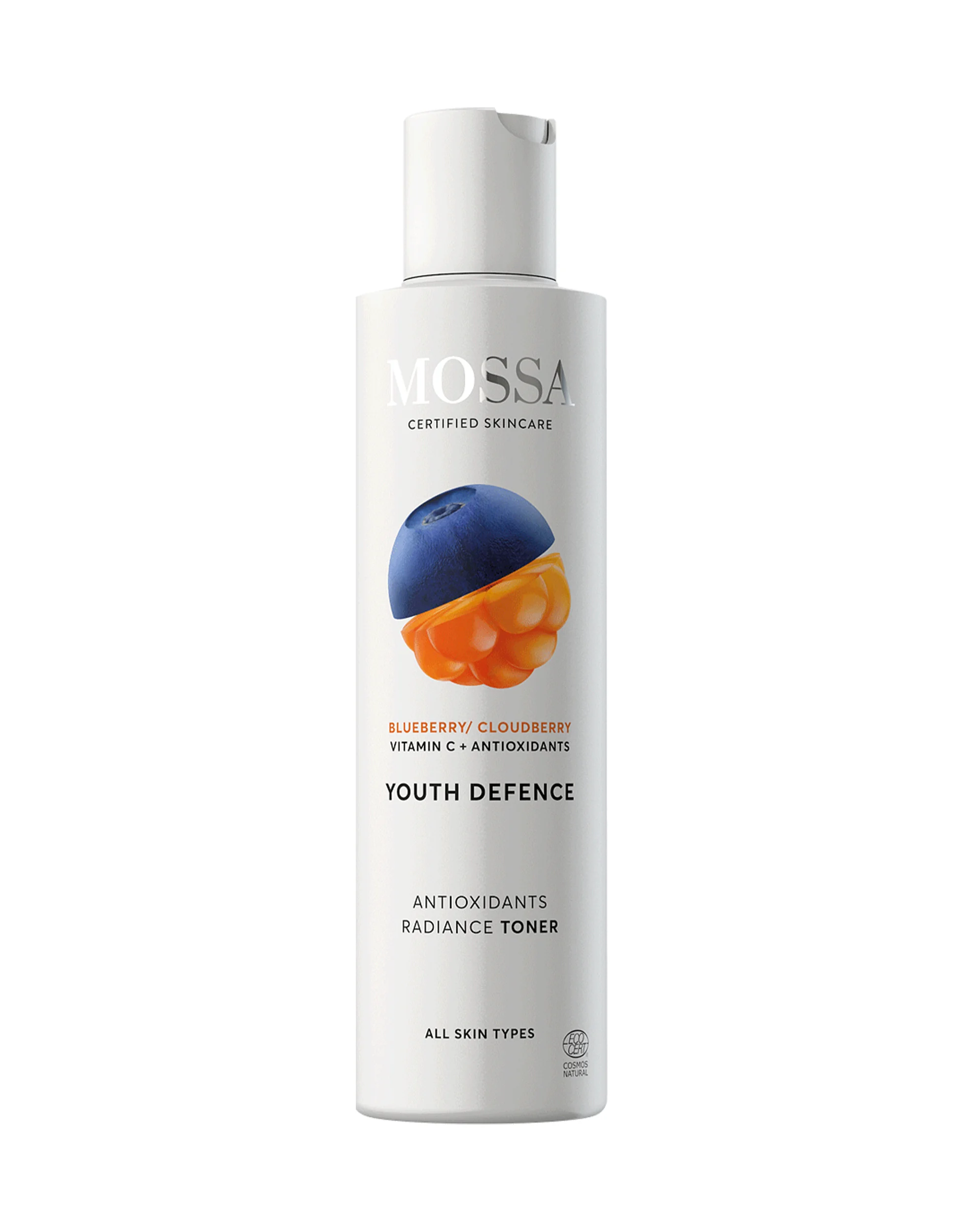 Mossa Youth Defence antyoksydacyjny tonik rozświetlający z borówką i maliną moroszką, 200 ml