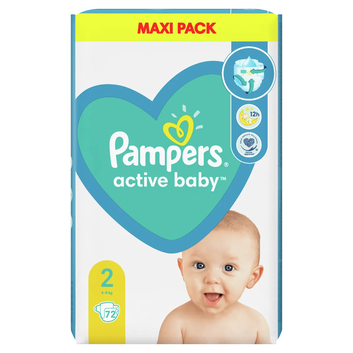 Pampers Active Baby 2 (4kg-8kg), pieluchy, 72 sztuk