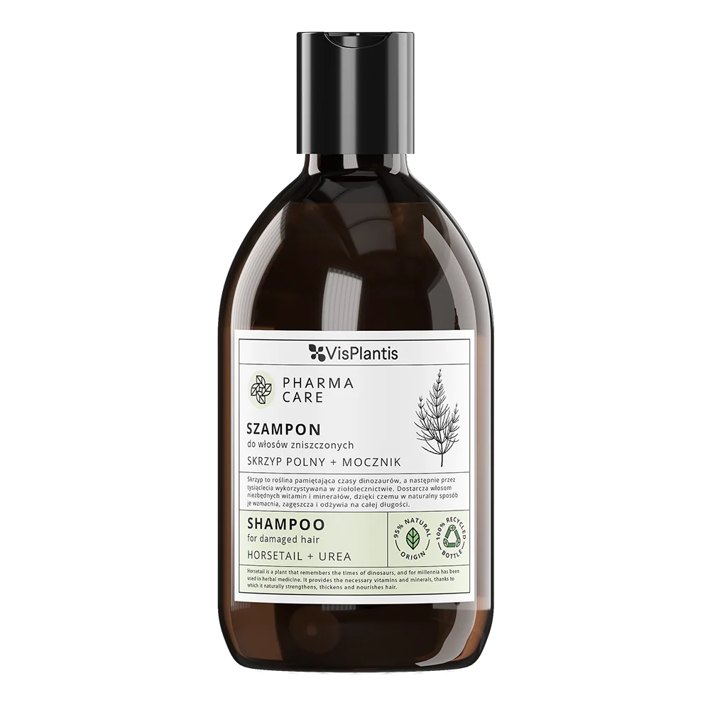VisPlantis Pharma Care szampon do włosów zniszczonych Skrzyp Polny + Mocznik, 500 ml
