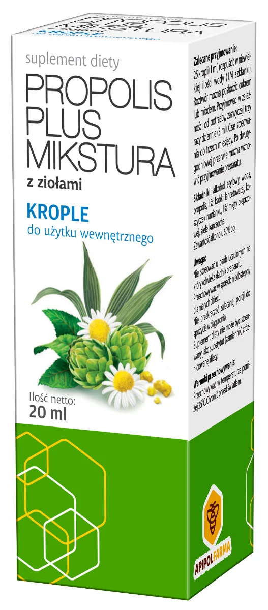 Propolis Plus Mikstura krople doustne, suplement diety, 20 ml