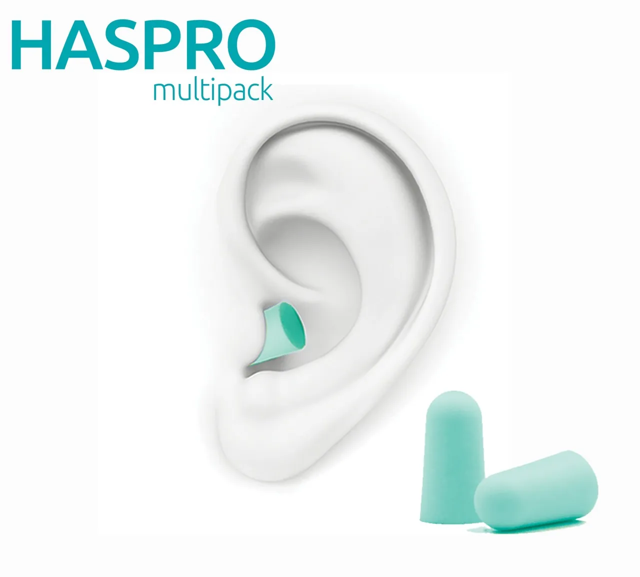 Haspro Tube50, stopery do uszu, kolor miętowy, 50 par 