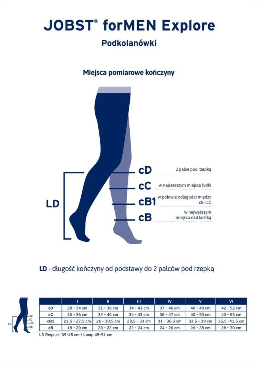 Jobst For Men Explore, podkolanówki CCL1, kolor czarny, rozmiar I, zamknięte palce, 1 para 