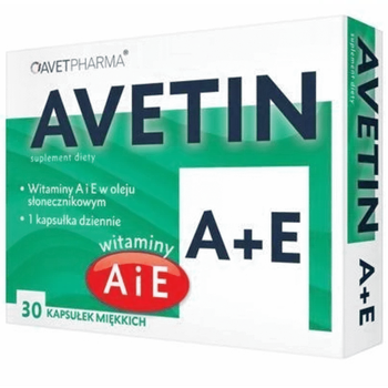 Avetin A+E, suplement diety, 30 kapsułek 
