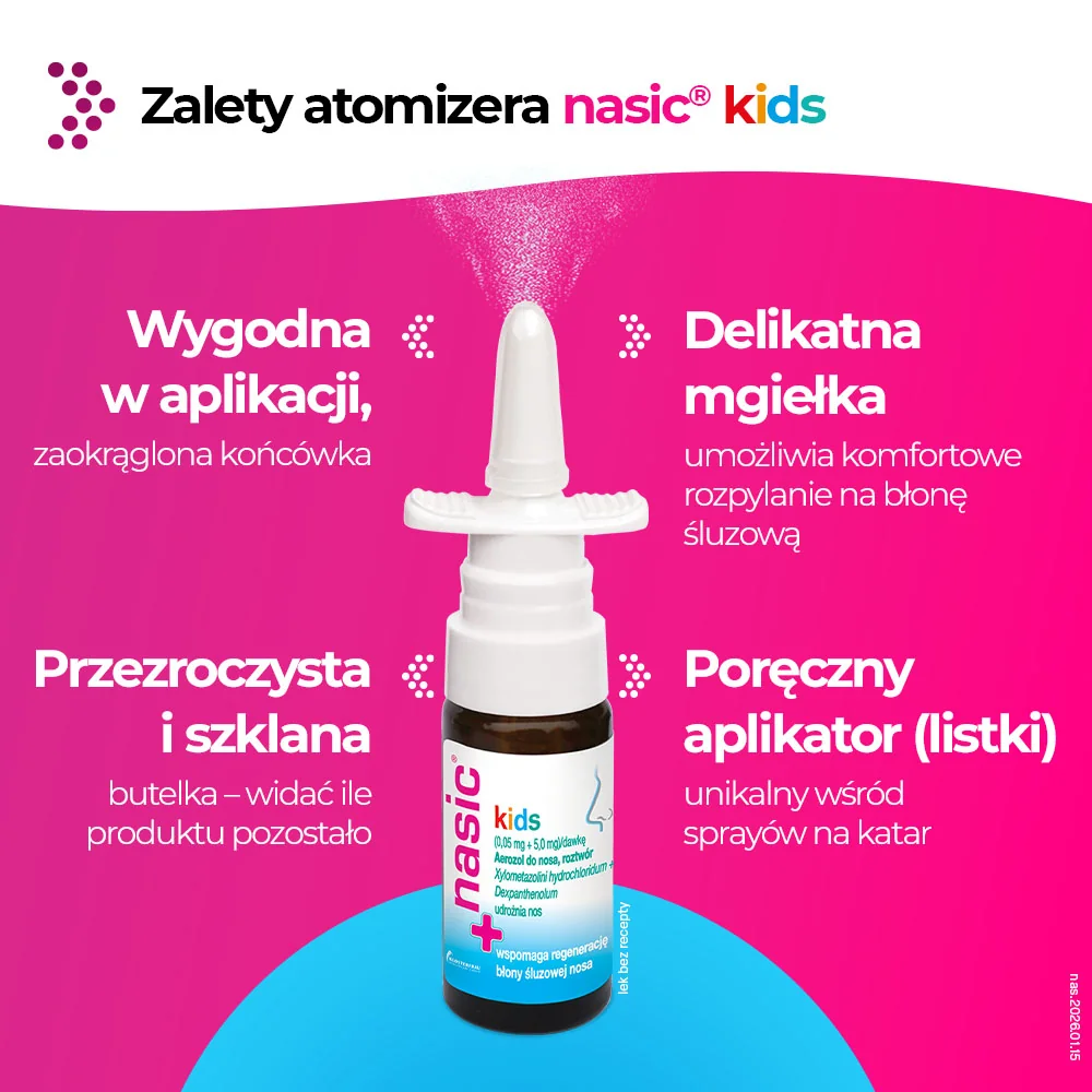 Nasic kids (0,05 mg + 5,0 mg)/dawkę, aerozol do nosa