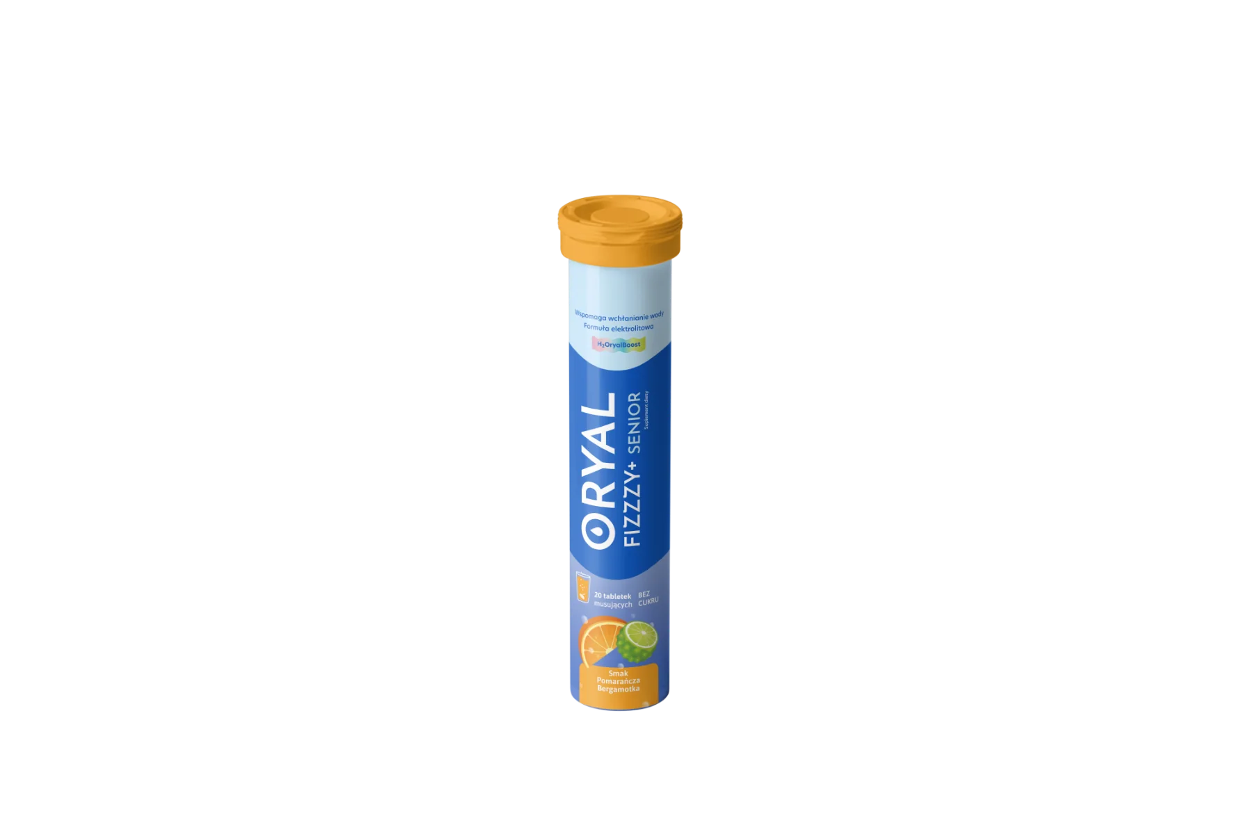 Oryal Fizzzy+ Max Senior smak pomarańczowy, 20 tabletek musujących