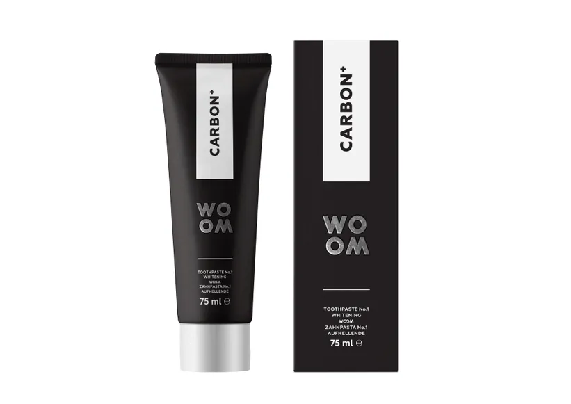Woom Carbon+, mocna wybielająca pasta do zębów z węglem, 75 ml