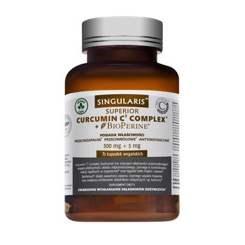 Singularis Superior Curcumin C3 Complex + Bioperine, suplement diety, 70 kapsułek 