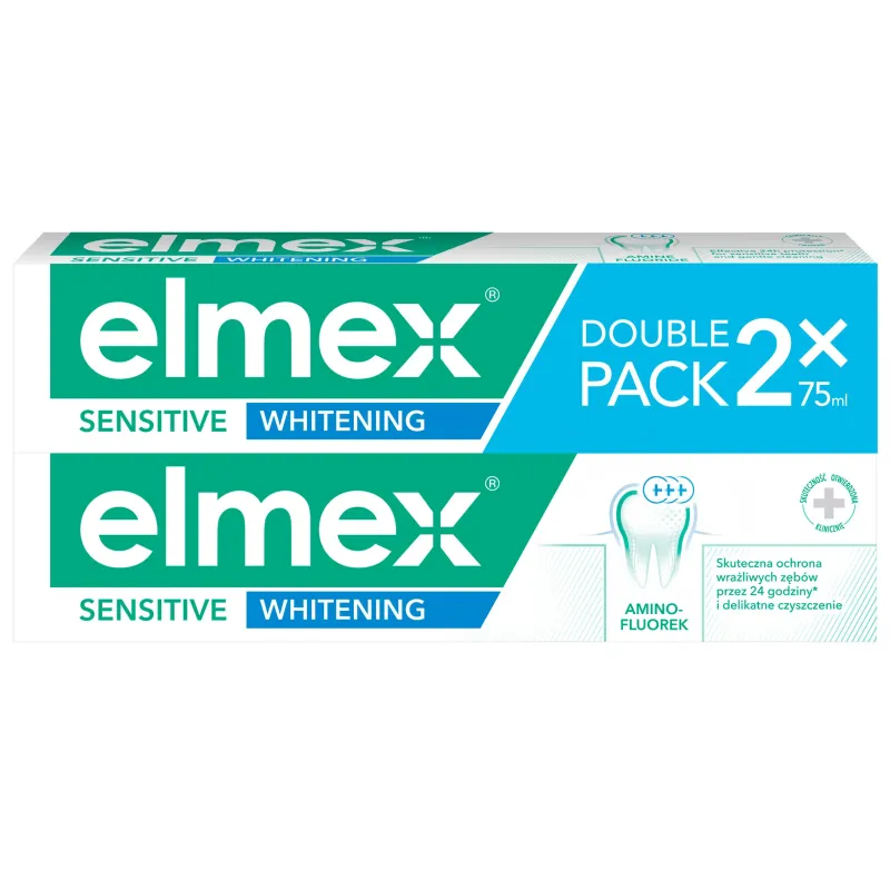 elmex Sensitive Whitening wybielająca pasta do zębów wrażliwych, double pack, 2 x 75 ml 