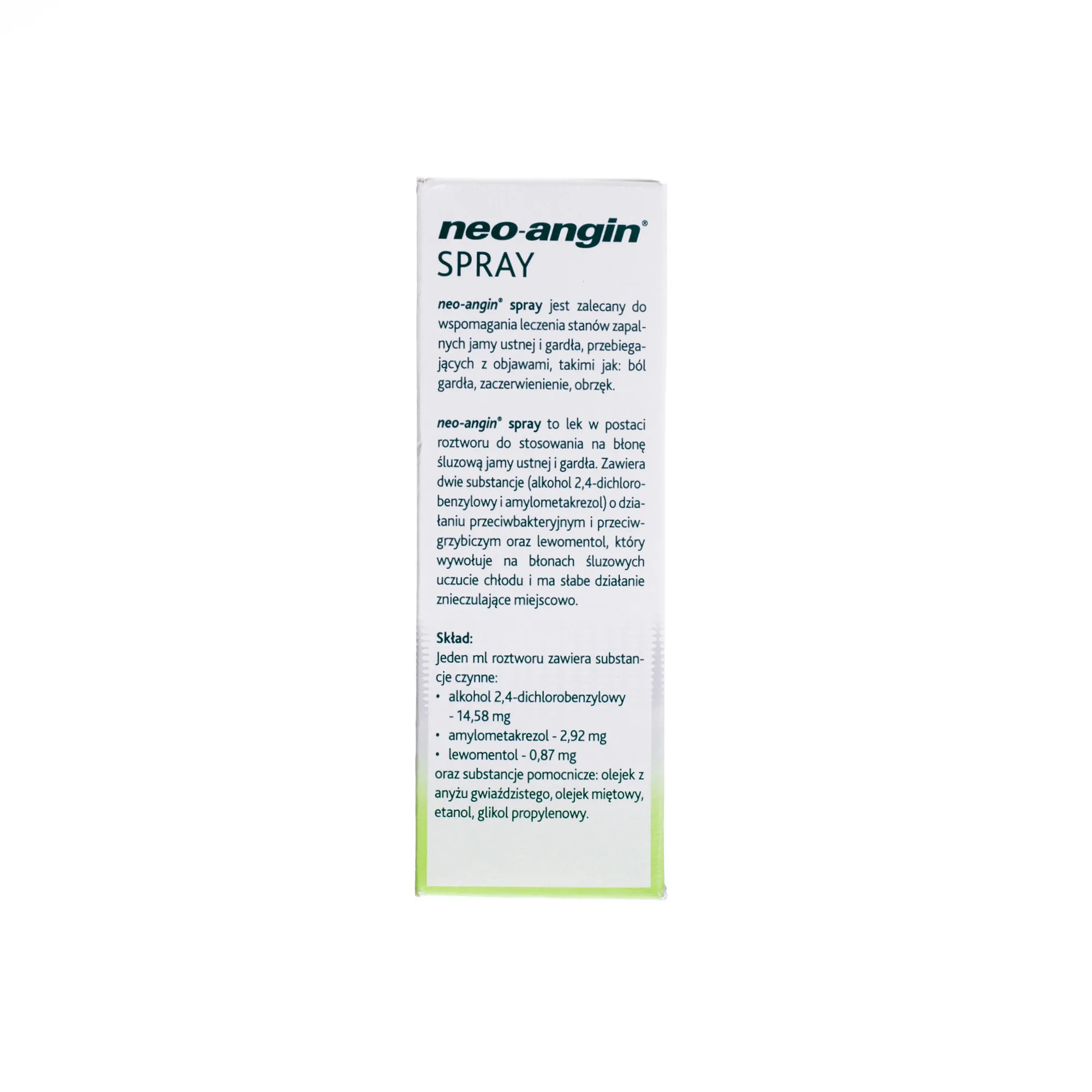 Neo-angin spray(14,58 mg+ 2,92 mg+ 0,87 mg)/ml 
