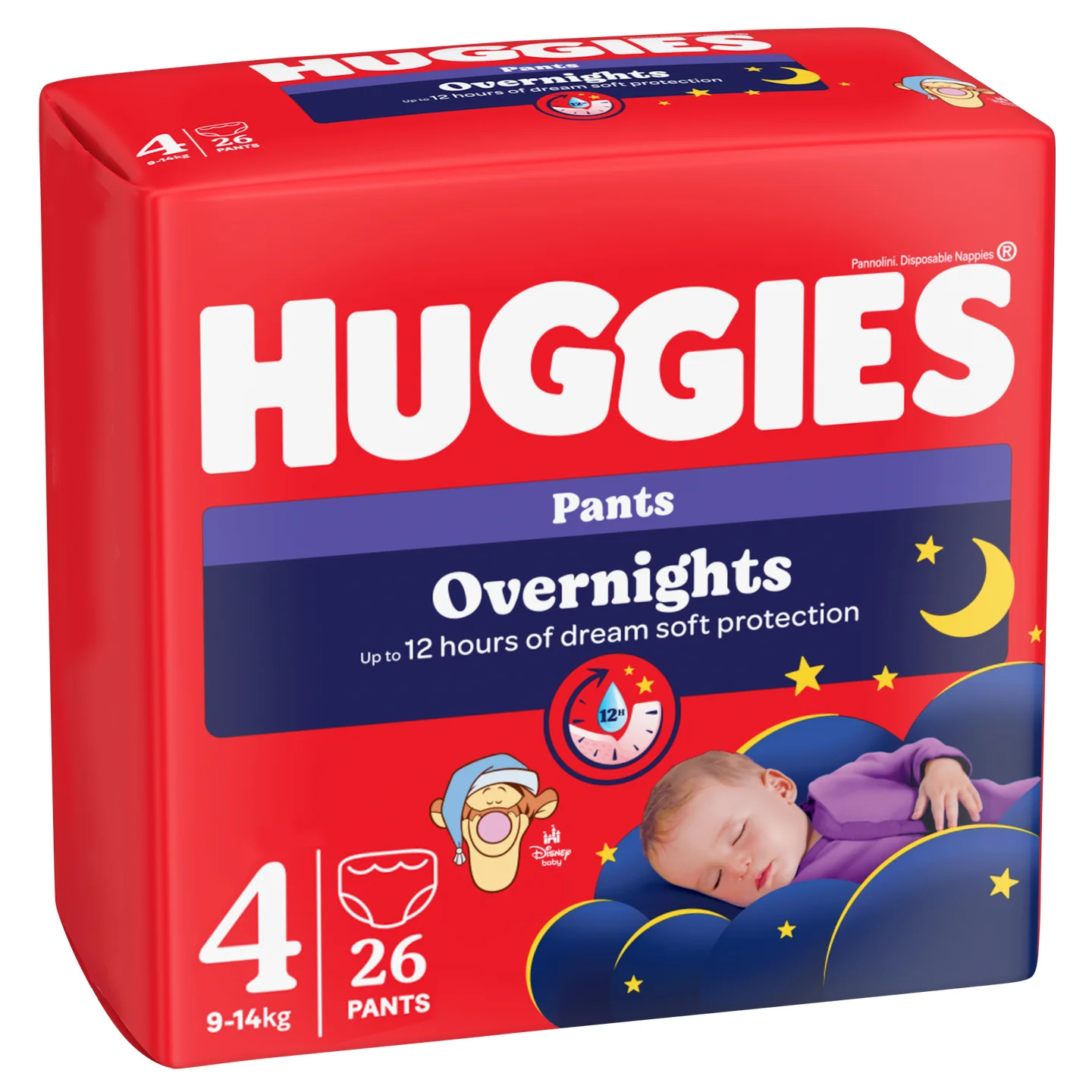 Huggies Overnights pieluchomajtki rozmiar 4, 9-14 kg, 26 sztuk
