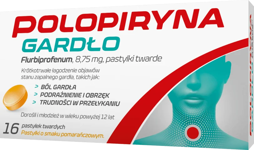 Polopiryna Gardło 16 pastylek o smaku pomarańczowym