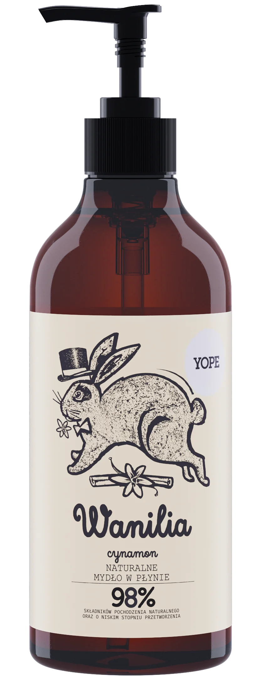 Yope Wanilia & Cynamon, naturalne mydło płynne, 500 ml 