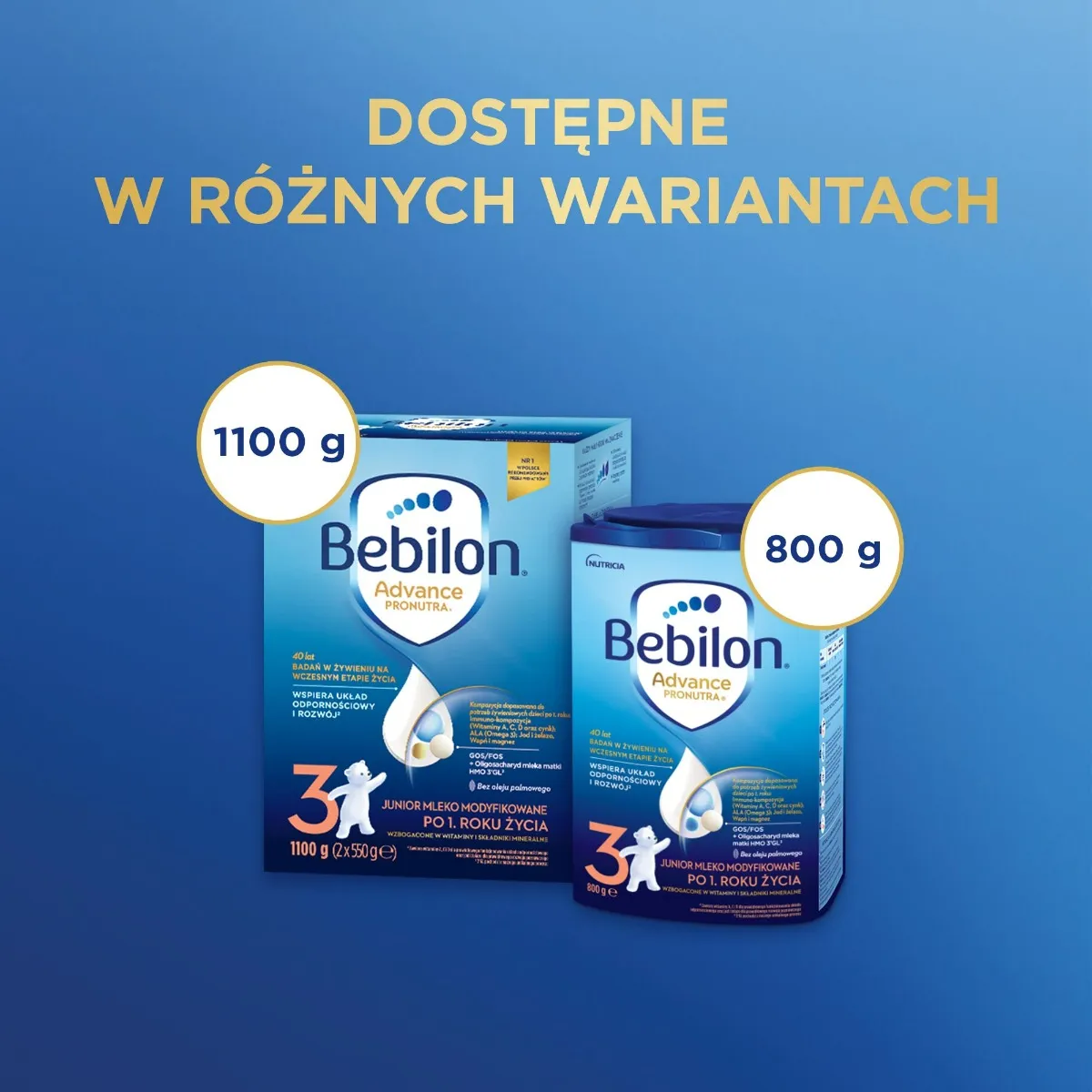 Bebilon 3 Pronutra Advance, mleko modyfikowane po 1. roku życia, 1100 g 