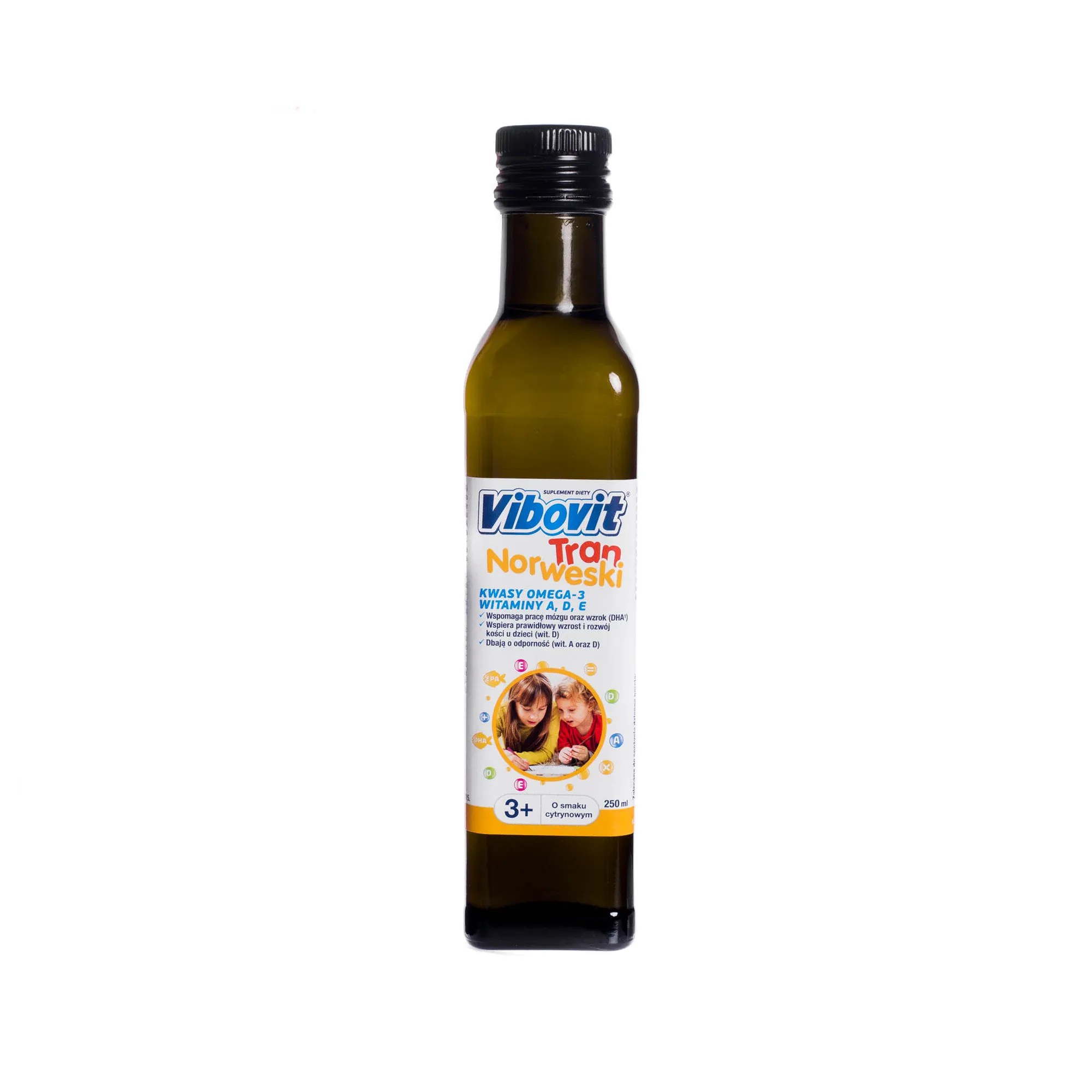 Vibovit Tran Norweski - suplement diety bogaty w kwasy Omega-3, 250ml