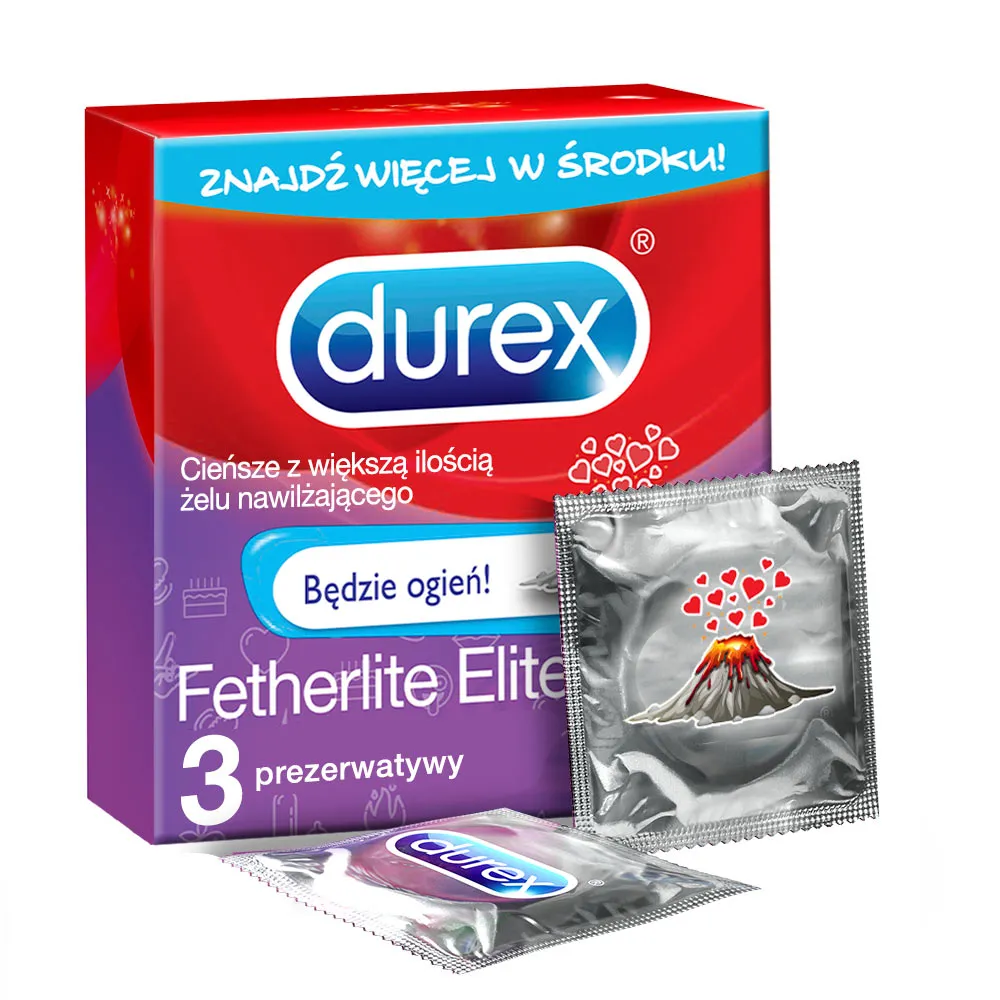 Durex Fetherlite Elite, prezerwatywy, 3 sztuki