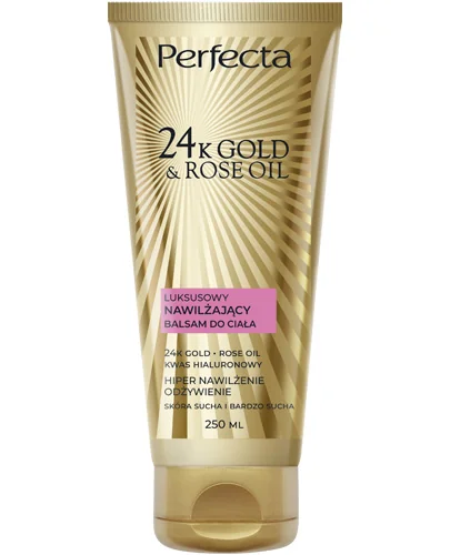 Perfecta 24K Gold & Rose Oil luksusowy nawilżający balsam do ciała, 200 ml